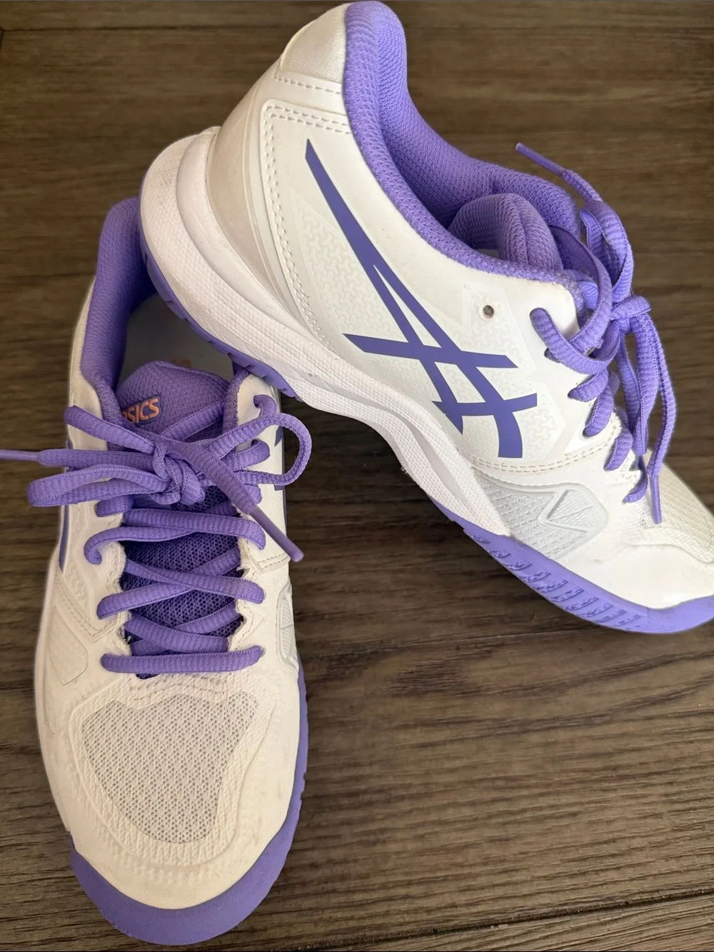 ASICS White and Lavender Women's Athletic Sneakers